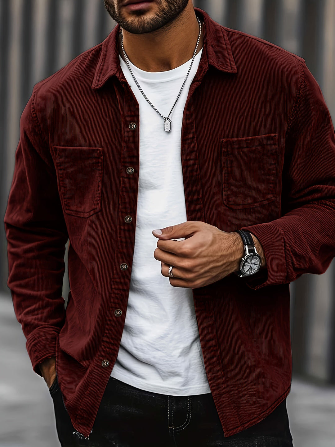 Brandon | Ribbed Textured Overshirt