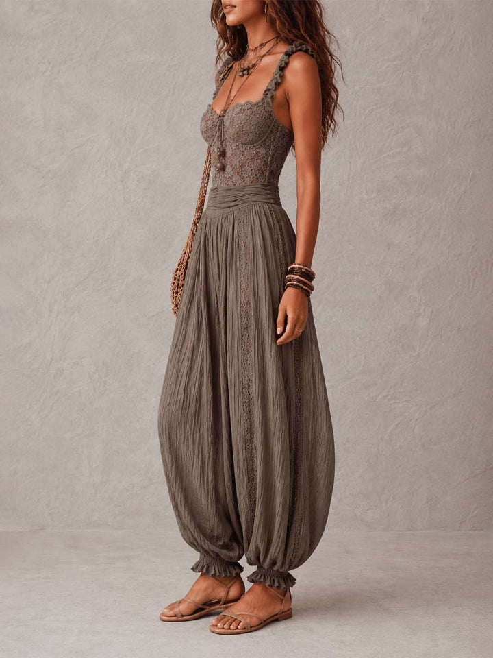Béatrice | Lace and Chiffon Harem Jumpsuit