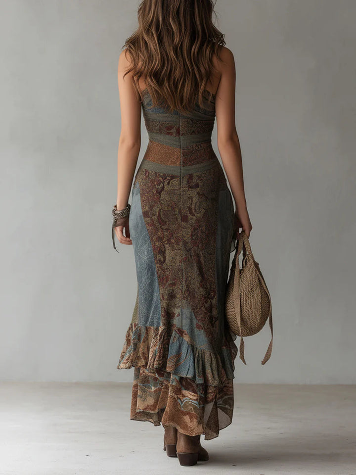 Arielle | Asymmetrical Printed Maxi Dress