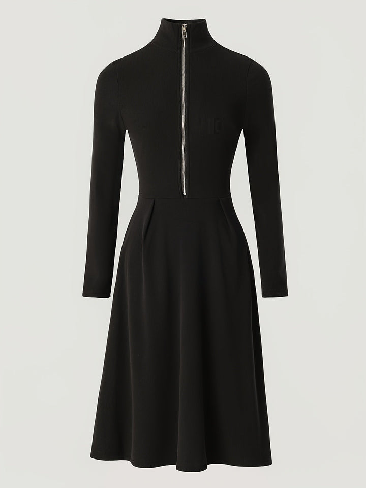 ZINNIA | LONG-SLEEVED DRESS WITH ZIPPER AND STRETCH FABRIC