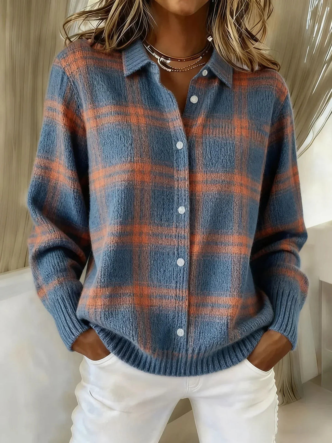 Candela | Checkered Knit Jacket