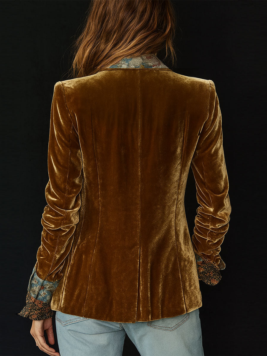 Victoria | Vintage Floral Print Patchwork Blazer