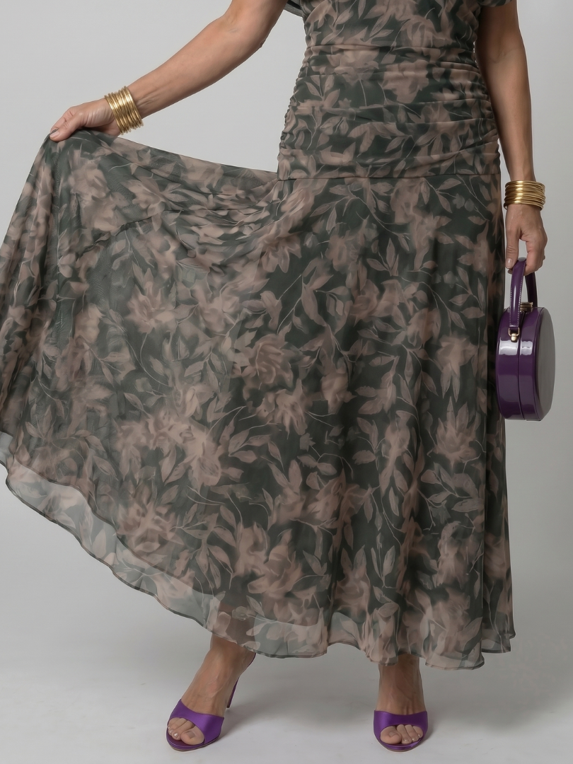 Calen | Airy Midi Dress with Bare Shoulders