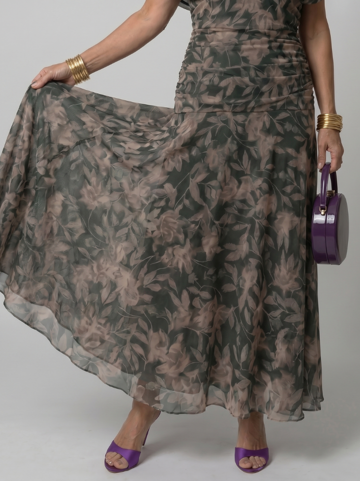 Calen | Airy Midi Dress with Bare Shoulders