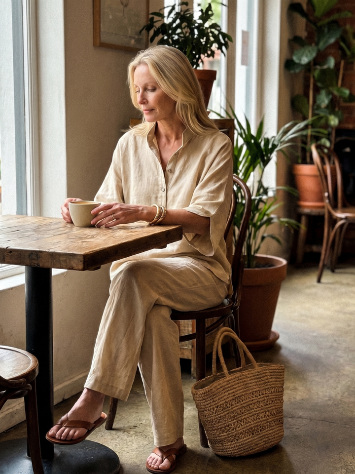 Amity | Button Front Relaxed Tunic Trouser Set