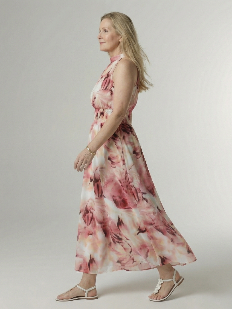 Sylin | Midi Dress with Deep Neckline and Halter Neck