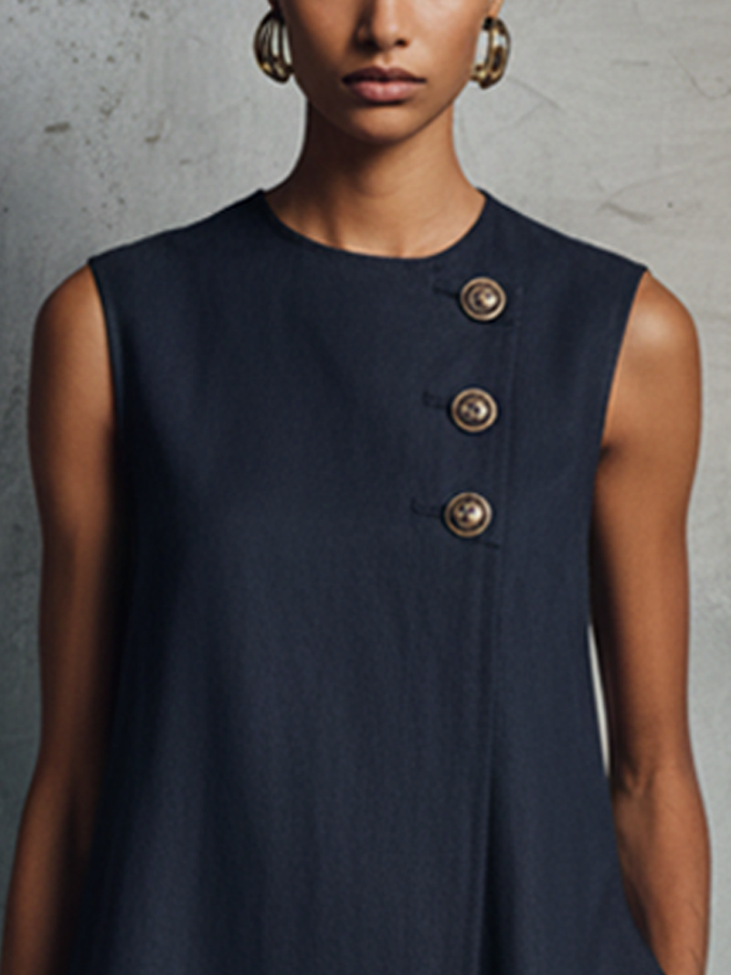 Alice | ASYMMETRIC BUTTON MINI DRESS