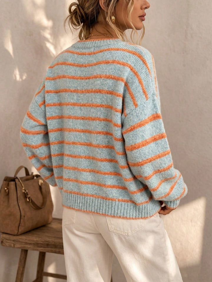 Malia | Striped Knitted Cardigan for Women