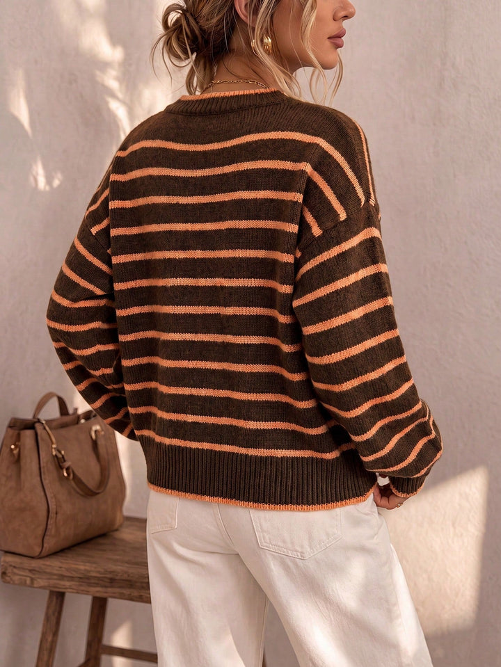 Malia | Striped Knitted Cardigan for Women