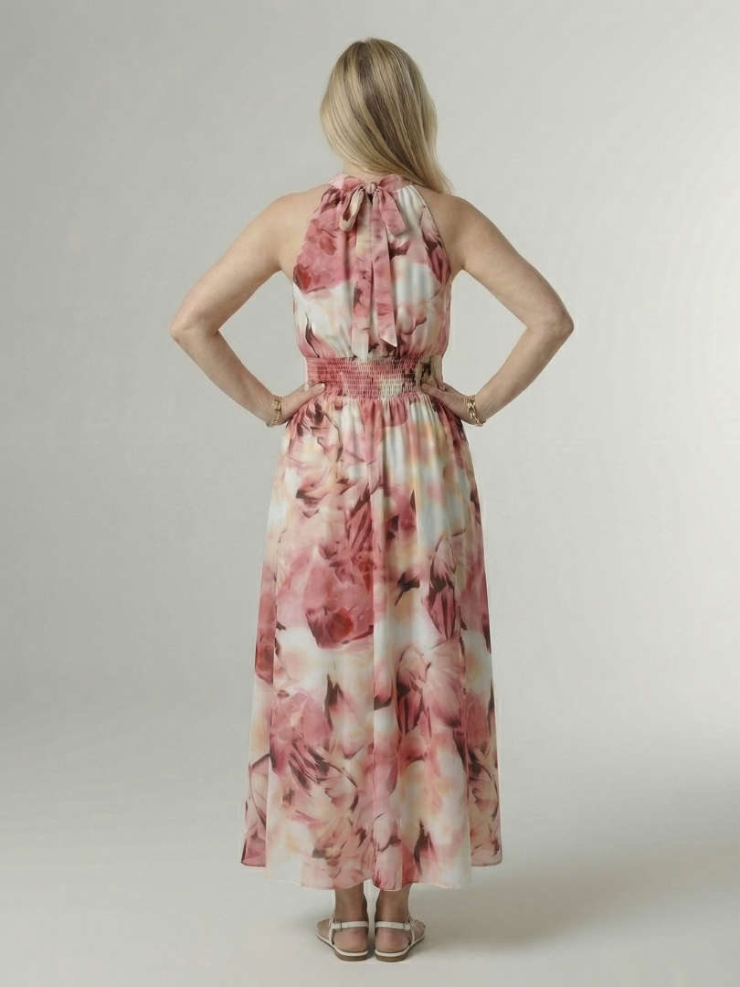 Sylin | Midi Dress with Deep Neckline and Halter Neck