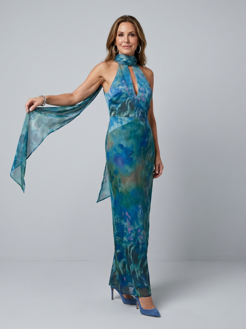 Juniper | Sleeveless Maxi Dress with Keyhole Neckline
