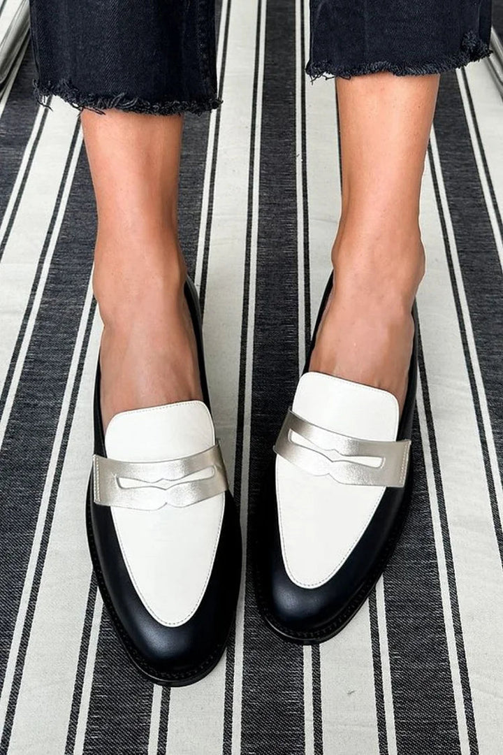 Chlose  | Classic Black and White Loafers