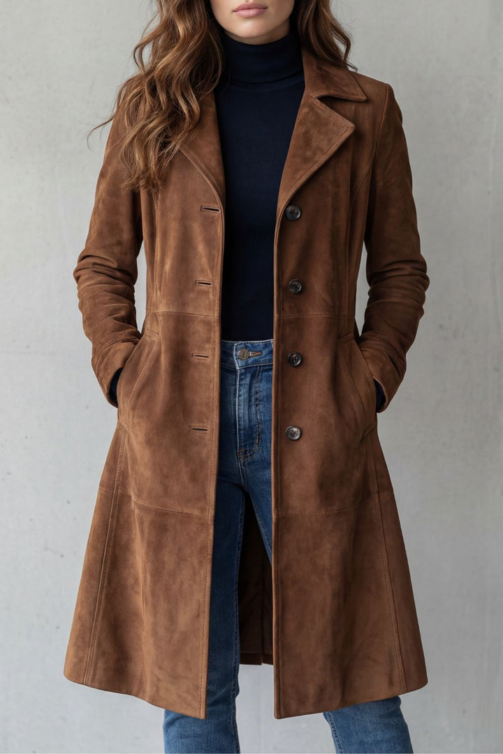 Dolores | Vintage suede finish – Longline coat