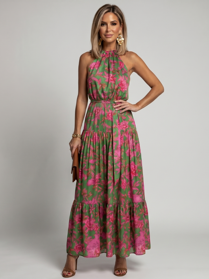 Rowen | Draped Midi Dress with Belt