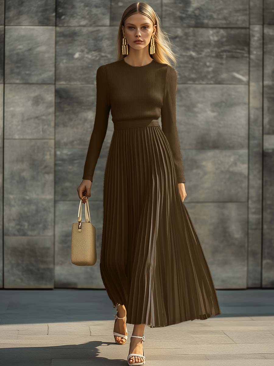 CHARLOTTE | CASUAL KNIT SATIN DRESS