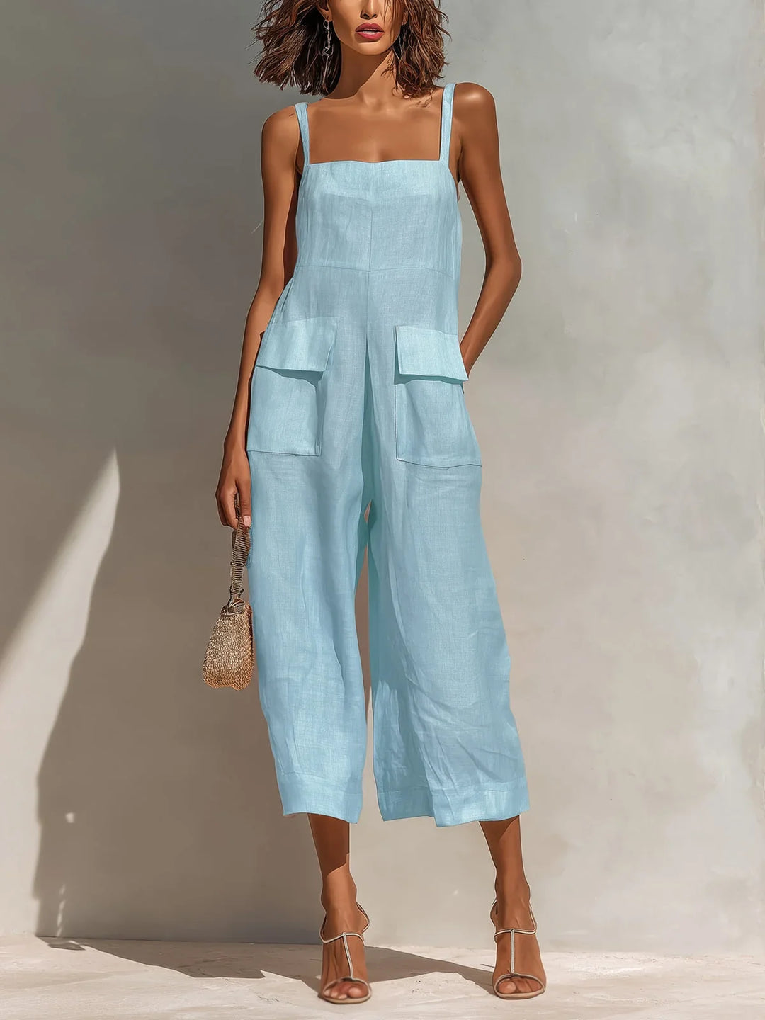 Mercedes | Elegant Mono Linen and Cotton Blend