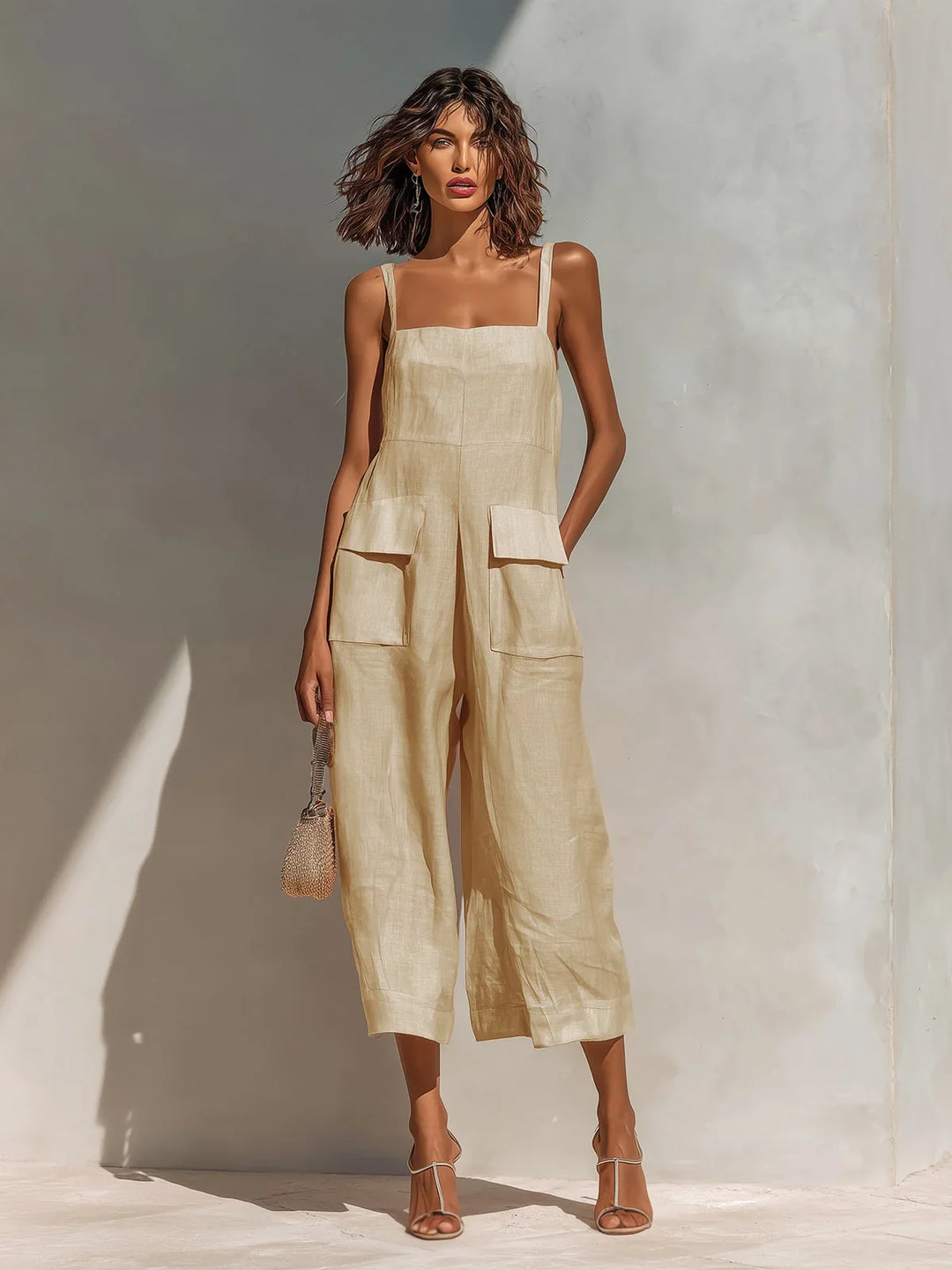 Mercedes | Elegant Mono Linen and Cotton Blend