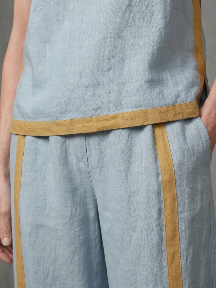 Inara | Sleeveless Top Wide Leg Contrast Pants Set