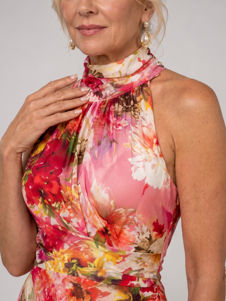 Elisabetta | Floral Maxi Dress with Sweetheart Neckline
