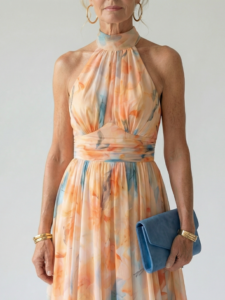 Elin | Soft Midi Dress with Halter Neck