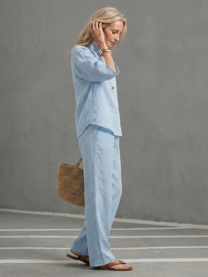 Amity | Button Front Relaxed Tunic Trouser Set