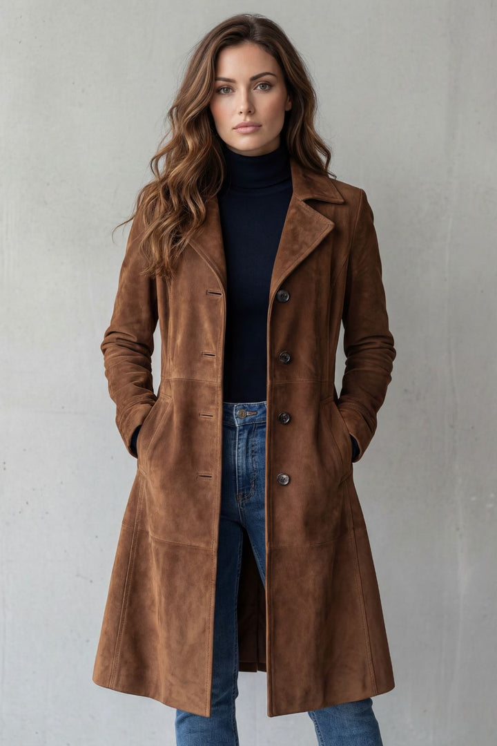 Dolores | Vintage suede finish – Longline coat