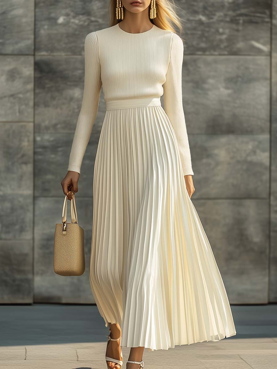 CHARLOTTE | CASUAL KNIT SATIN DRESS