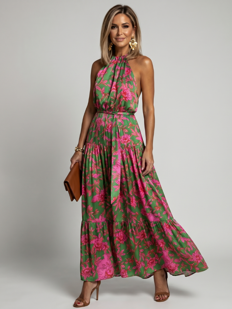 Rowen | Draped Midi Dress with Belt