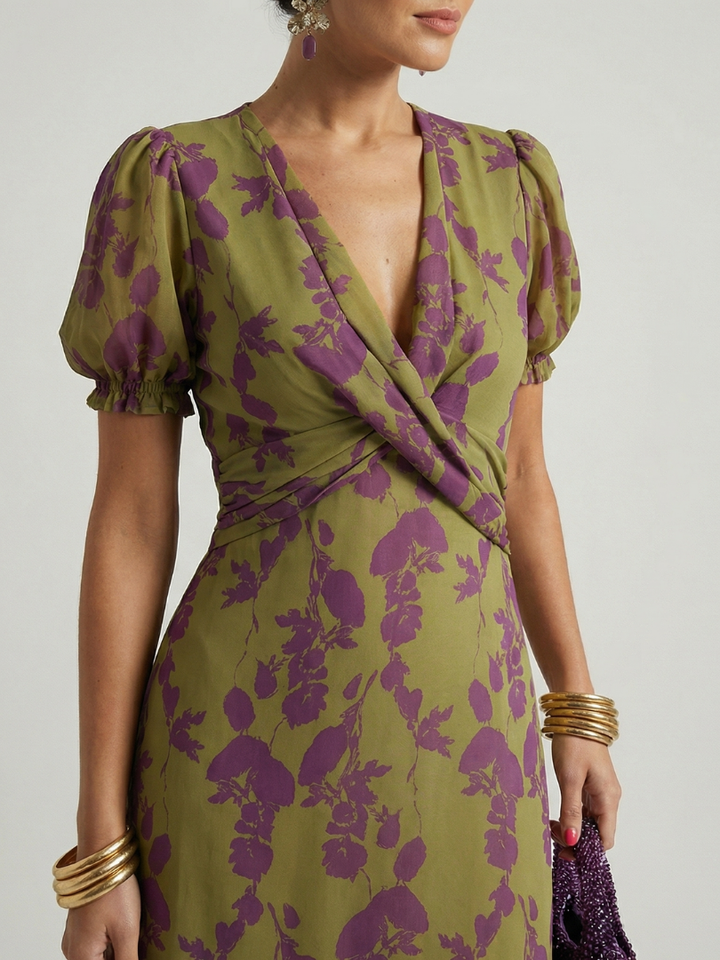 Virel | Floral Pattern Midi Dress