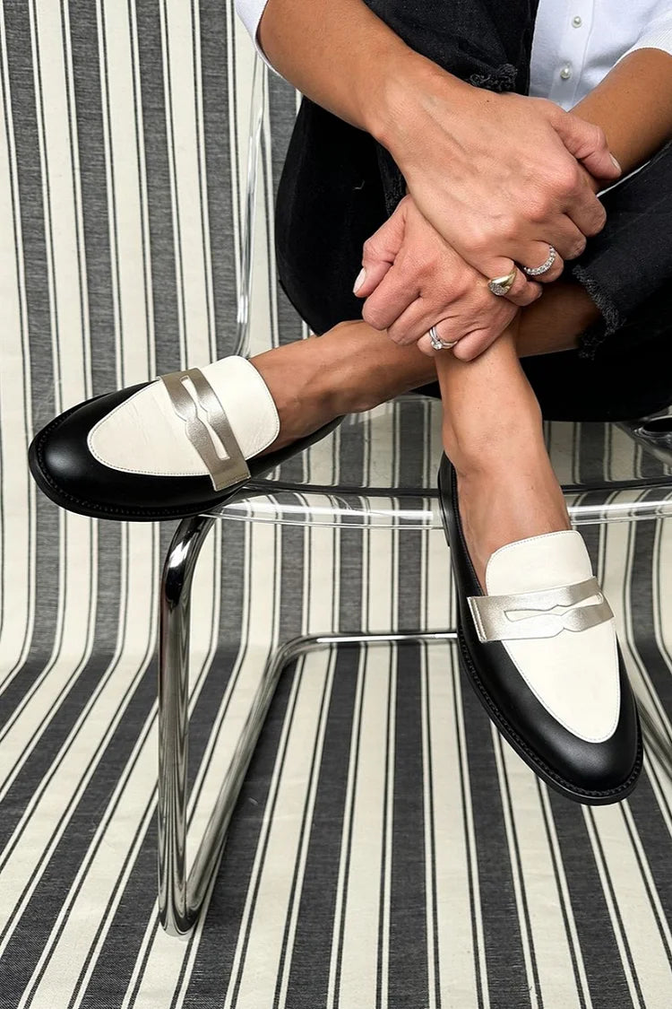Chlose  | Classic Black and White Loafers