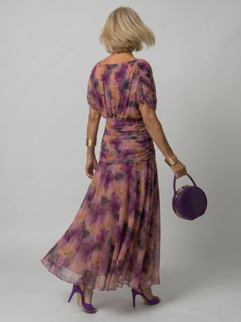 Calen | Airy Midi Dress with Bare Shoulders