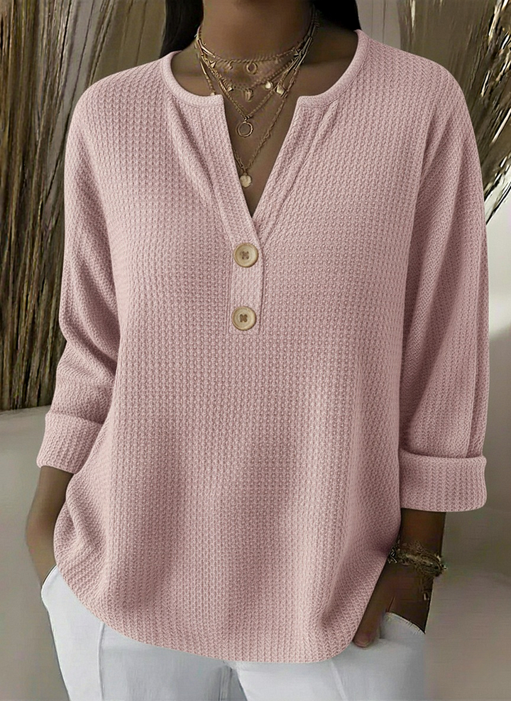 Gia | Textured Button Sweater
