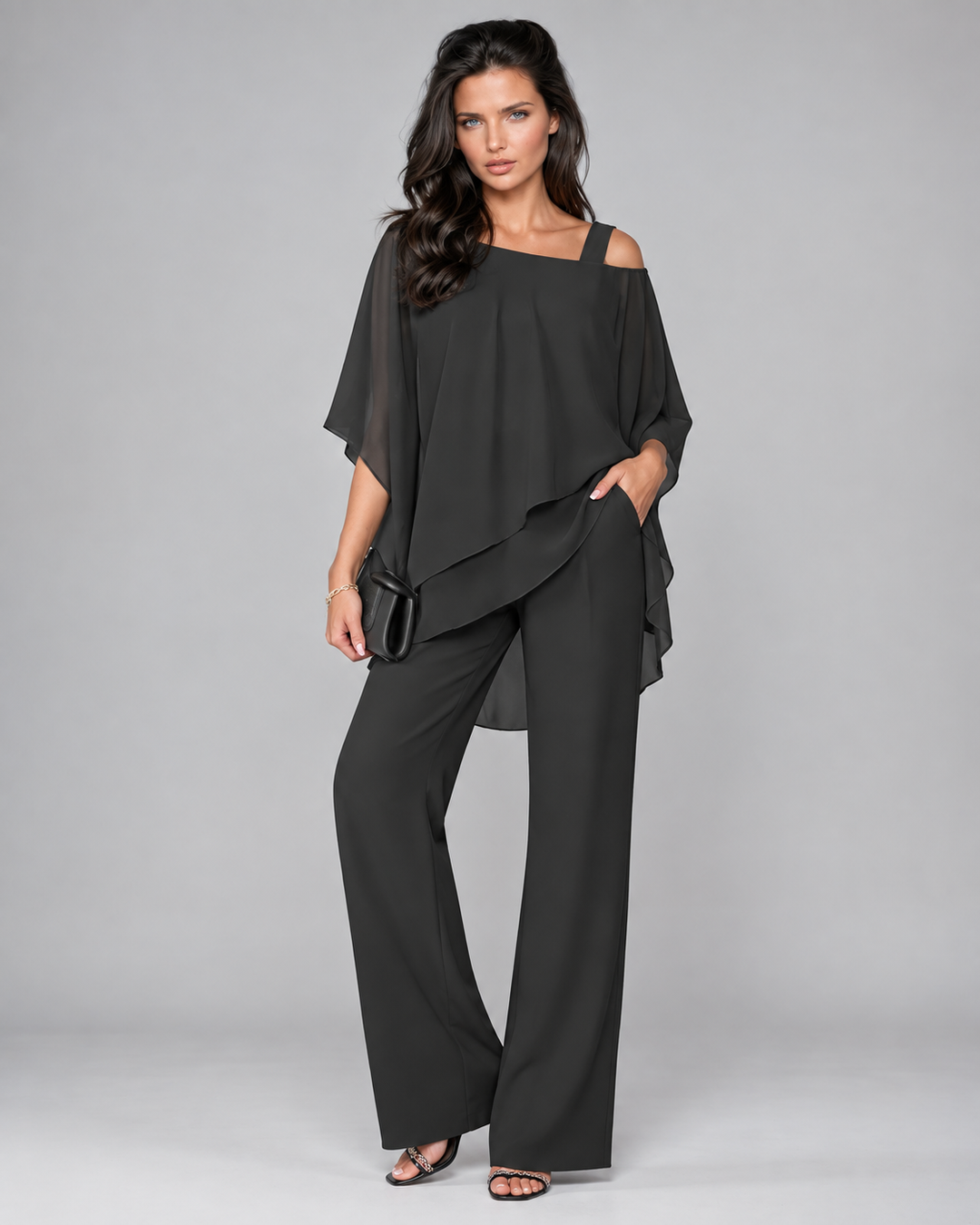 Hera | Elegant Two-Piece Set with Layered Top