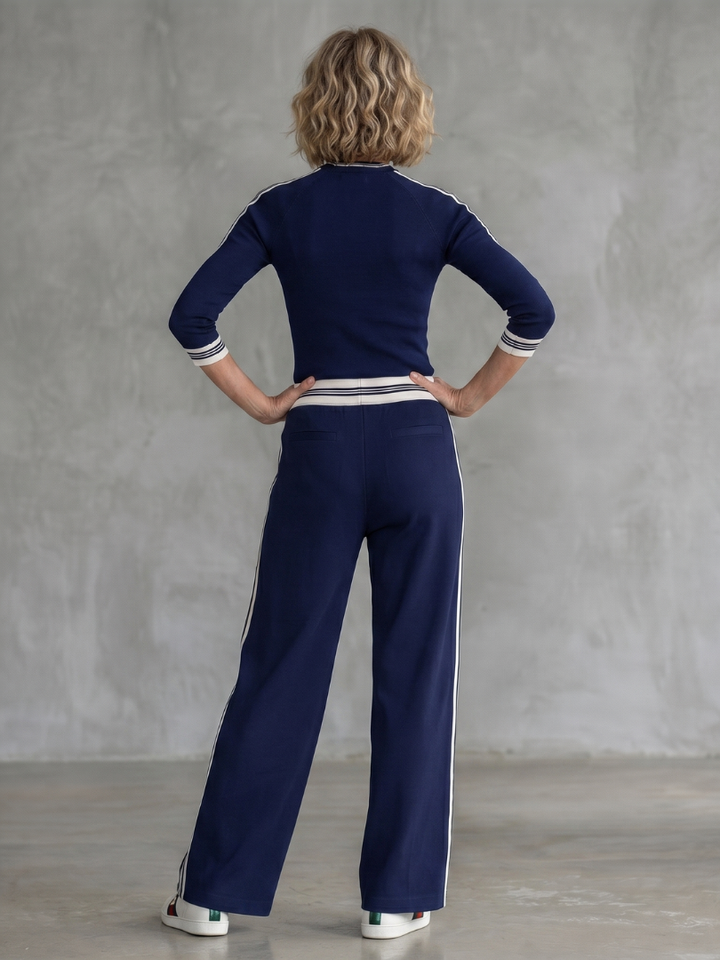 Eirlys | Fitted Long Sleeve Top Wide Leg Pants Set