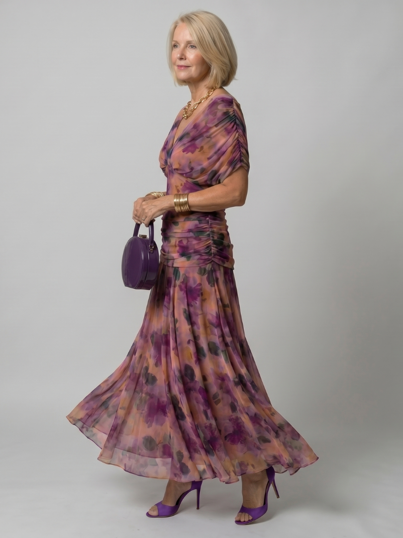 Calen | Airy Midi Dress with Bare Shoulders