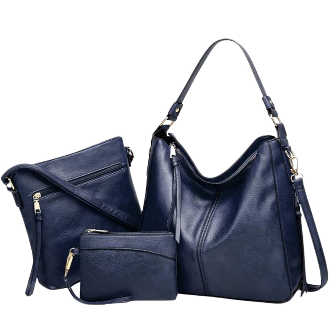 Lizel | Luxury Leather 3-Piece Hobo Bag Set