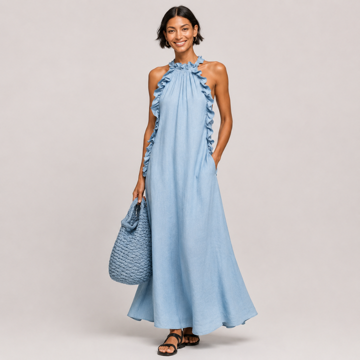 Arabella | Soft Ruffle Statement Maxi Dress