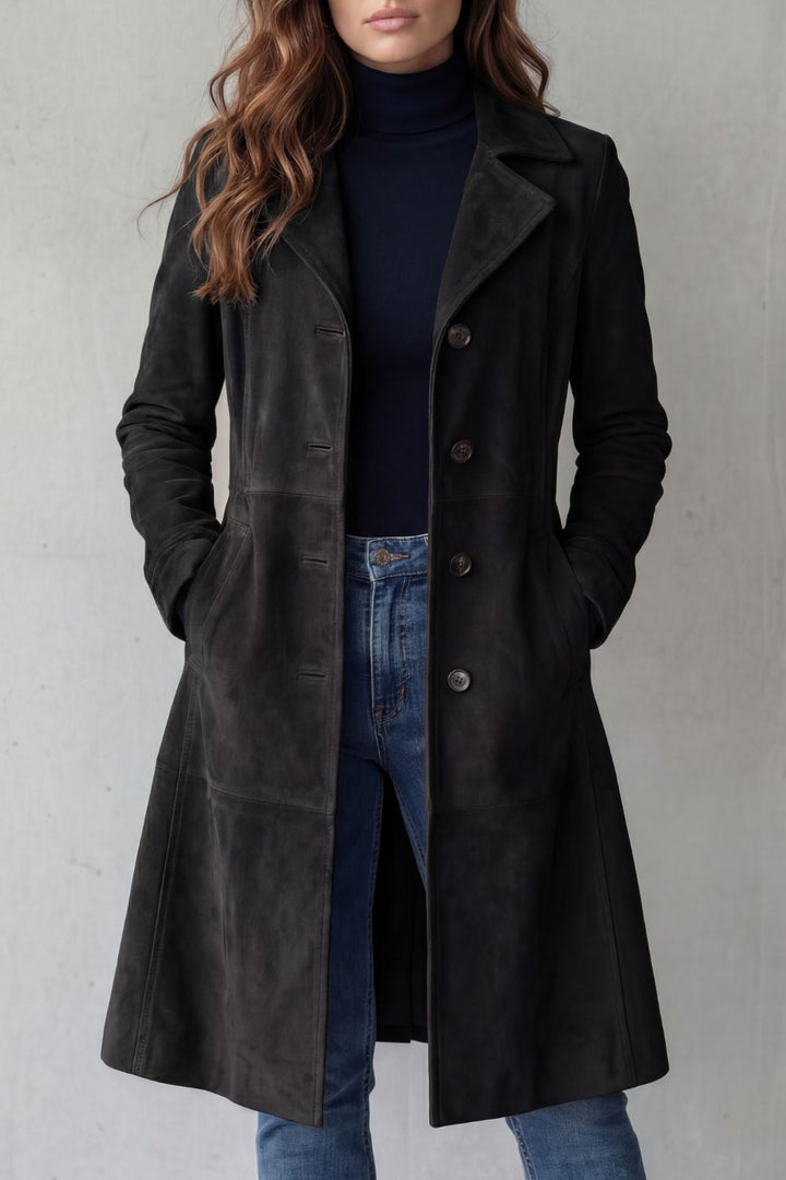 Dolores | Vintage suede finish – Longline coat