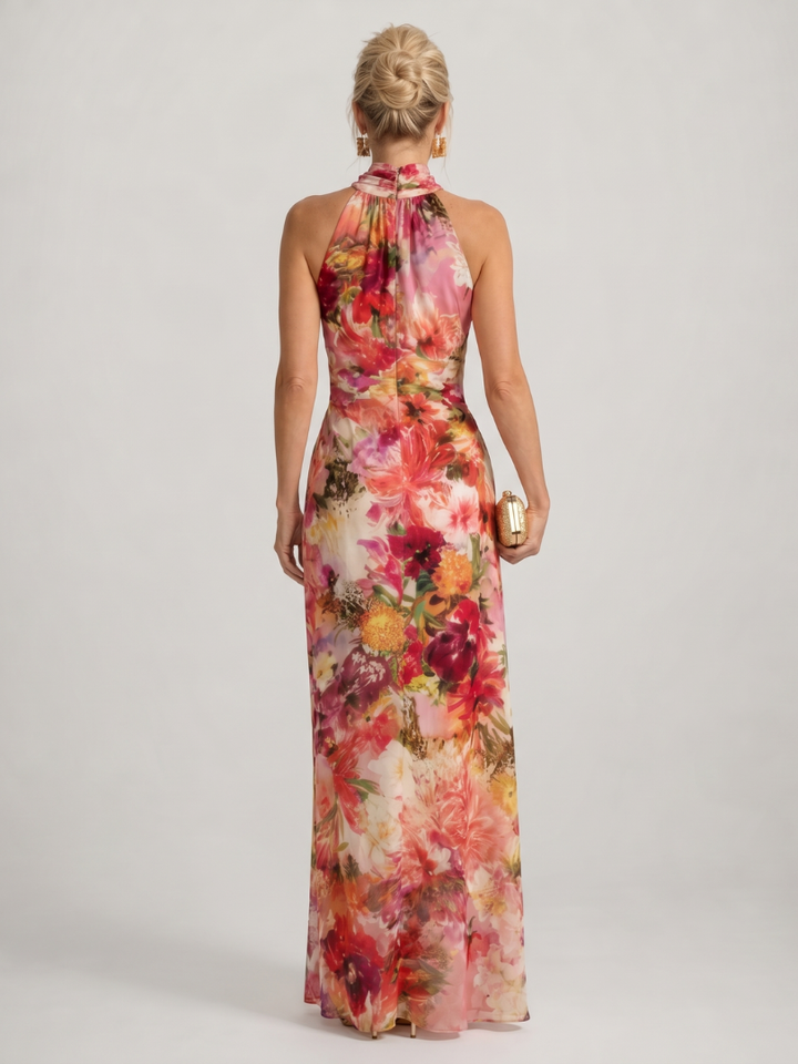 Elisabetta | Floral Maxi Dress with Sweetheart Neckline