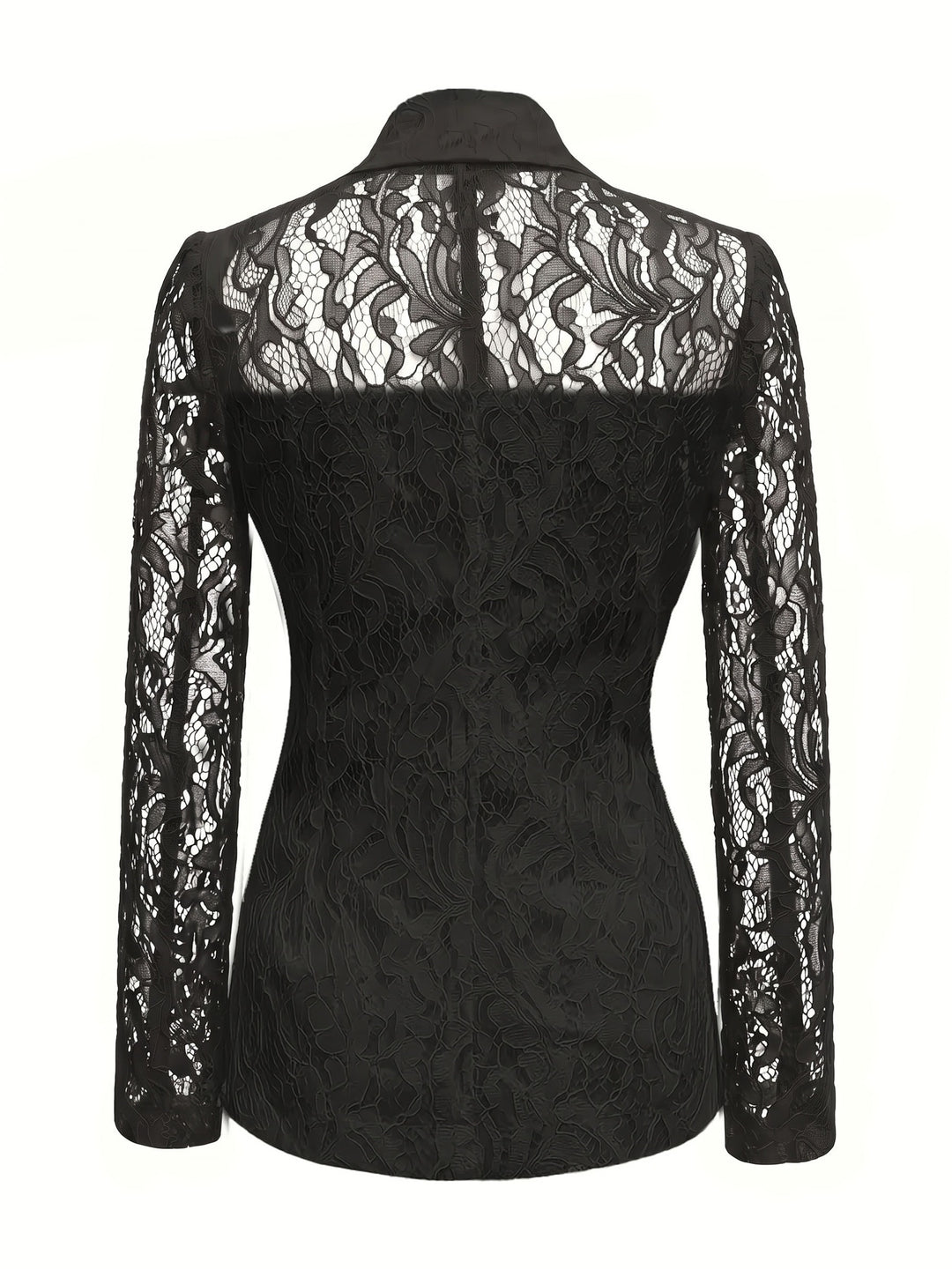 Wyonna | Floral Lace Semi-Sheer Long Sleeve Blazer