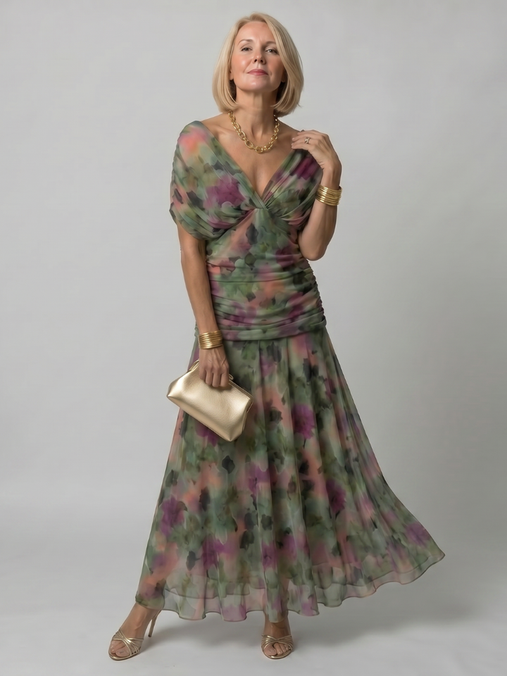 Calen | Airy Midi Dress with Bare Shoulders