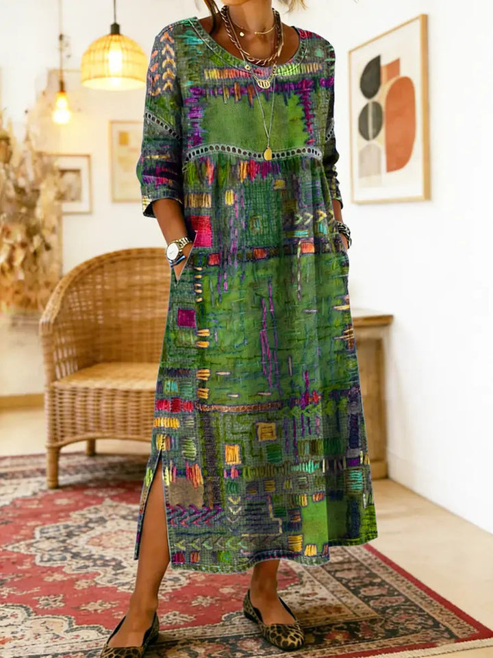 Mauie | Denim Dress with Ethnic Patchwork