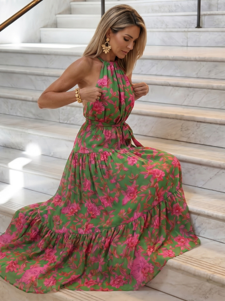Rowen | Draped Midi Dress with Belt