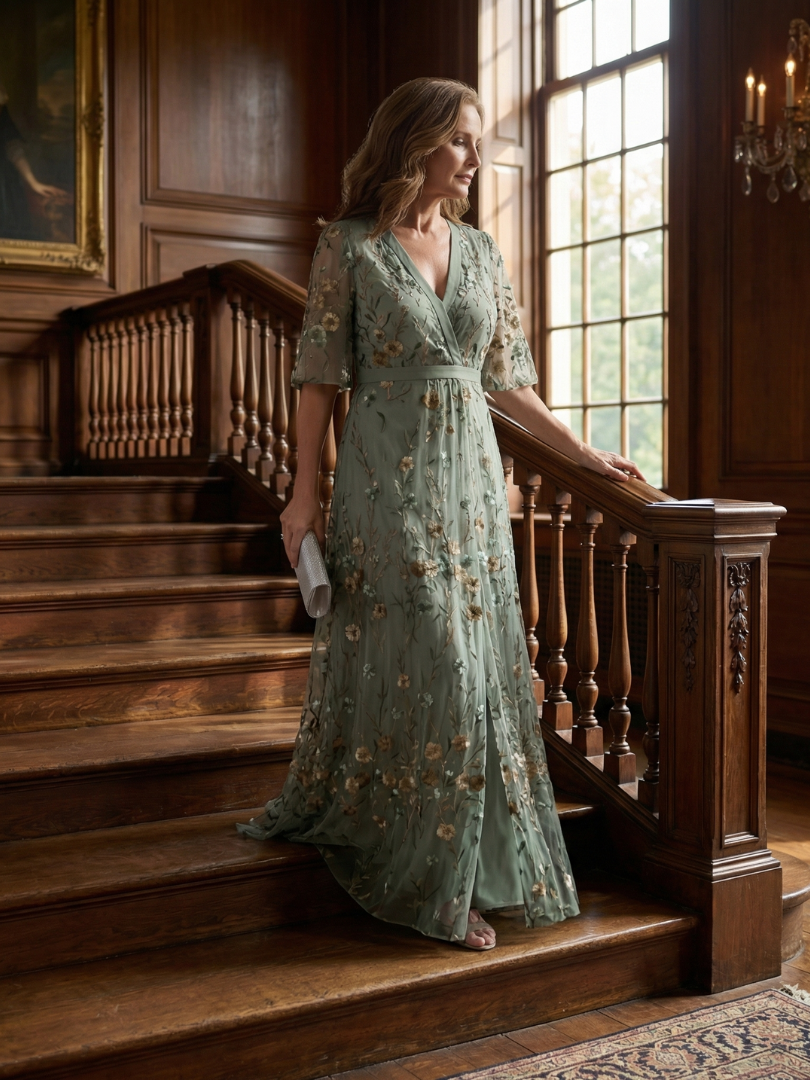 Selora | Flowing Halter Maxi Dress with Floral Pattern