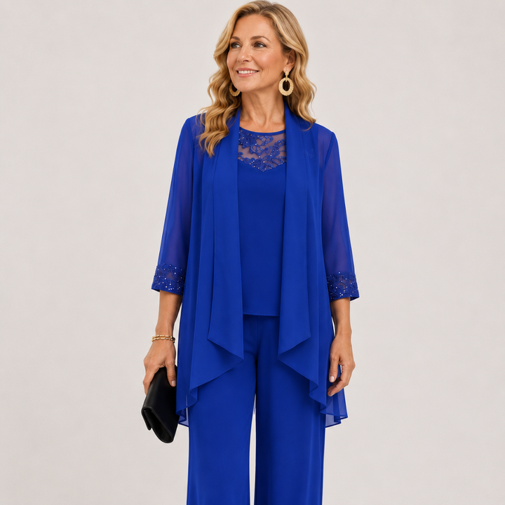 Éléonore | Fluid Jacket and Wide Pants Set