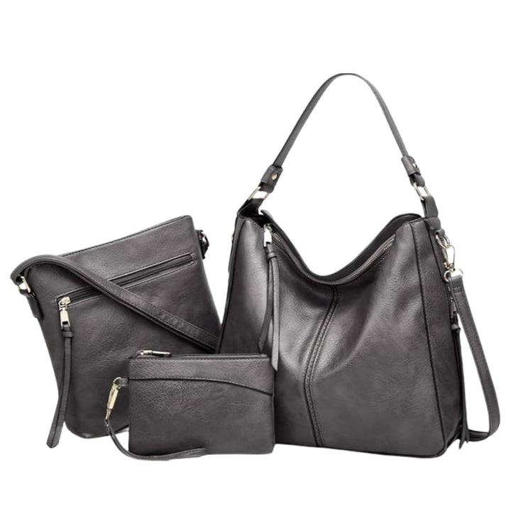 Lizel | Luxury Leather 3-Piece Hobo Bag Set