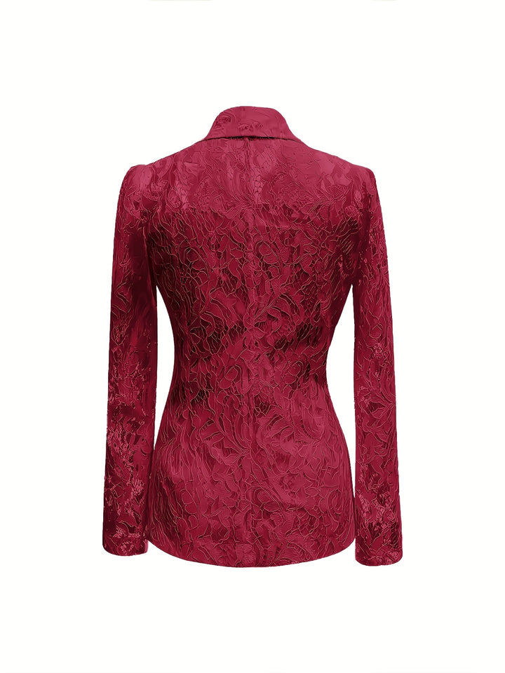 Wyonna | Floral Lace Semi-Sheer Long Sleeve Blazer