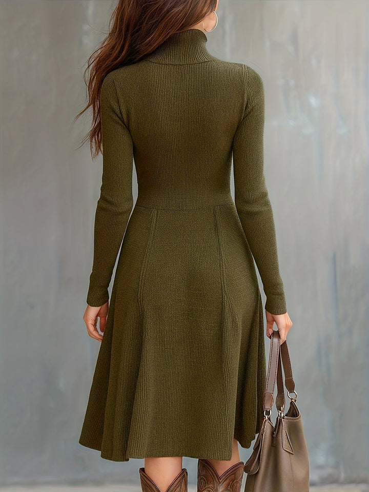 ZINNIA | LONG-SLEEVED DRESS WITH ZIPPER AND STRETCH FABRIC