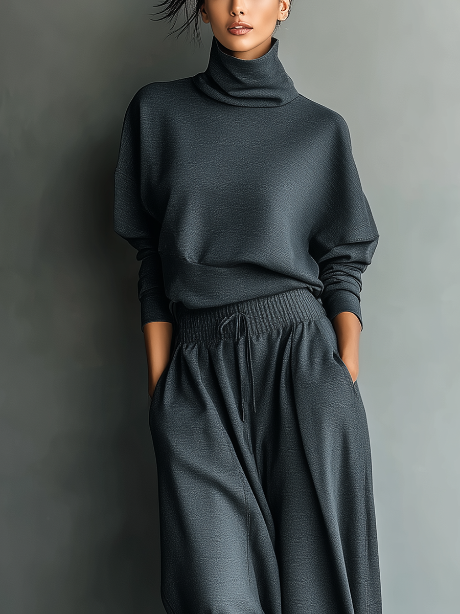 Félicité | Knit Set, Turtleneck and Wide Pants
