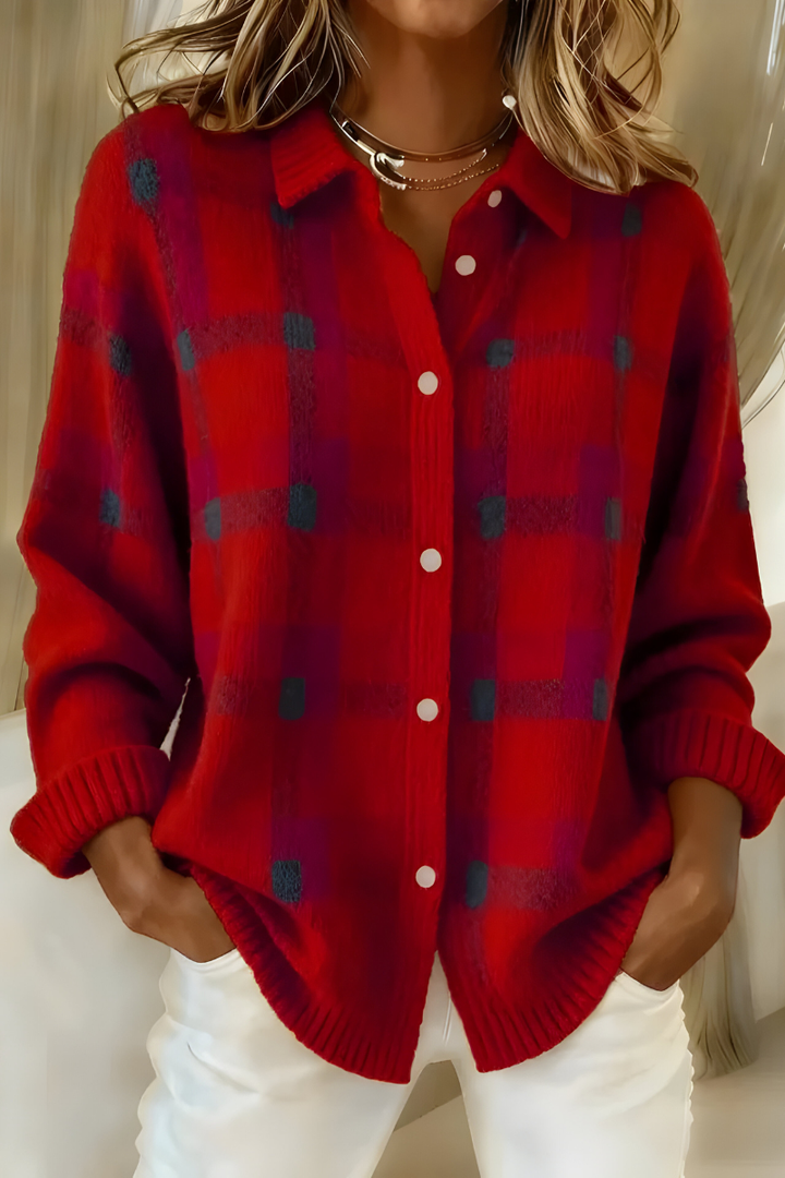 Candela | Checkered Knit Jacket